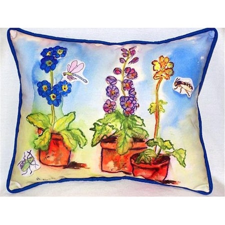 Betsy Drake HJ426 Potted Flowers Large Indoor & Outdoor Pillow 16 X 20